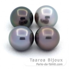 Lot de 4 Perles de Tahiti Rondes C de 11.1 à 11.3 mm