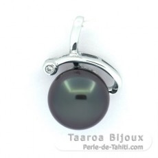 Pendentif en Argent et 1 Perle de Tahiti Semi-Baroque B 10 mm