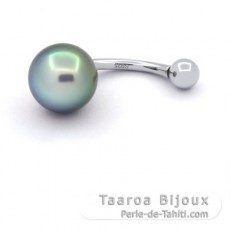 Piercing en Argent et 1 Perle de Tahiti Semi-Baroque B 9.2 mm