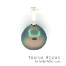 Pendentif en Argent et 1 Perle de Tahiti Semi-Baroque B 9 mm