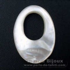 Forme ovale en nacre - 28 x 20 x 4.2 mm