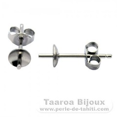 Boucles d'oreilles pour perles de 8 à 12 mm - Argent .925 Rhodié