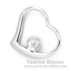 Pendentif en Argent Rhodi pour 1 Perle de 8  10 mm