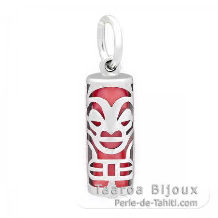 Tiki en Argent et Agate Rose - 15 mm - Sant