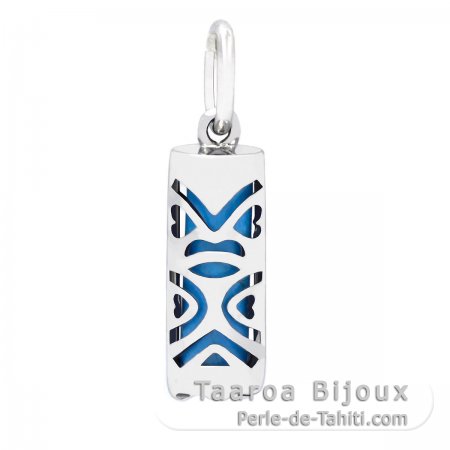 Tiki en Argent et Turquoise - 15 mm - Chance