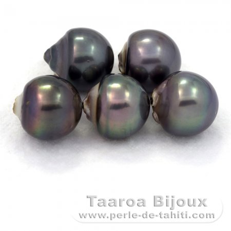 Lot de 5 Perles de Tahiti Semi-Baroques D de 13 à 13.3 mm