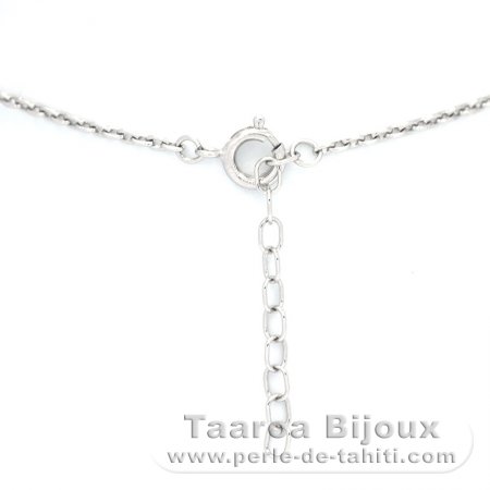 Bracelet en Argent et 3 Perles de Tahiti Semi-Rondes B 8.2 mm