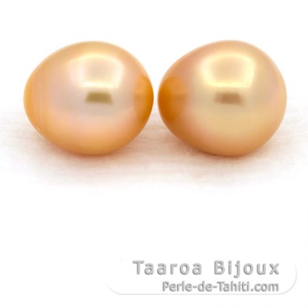 Lot de 2 Perles Australiennes Semi-Baroques C 11.8 et 12.1 mm