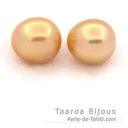 Lot de 2 Perles Australiennes Semi-Baroques C 11.6 et 11.9 mm