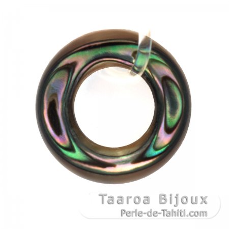 Forme anneau en nacre d\'Abalone - Diamtre de 12 mm