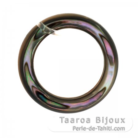 Forme anneau en nacre d\'Abalone - Diamtre de 18 mm