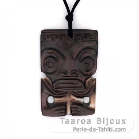 Pendentif Tiki en nacre de Tahiti