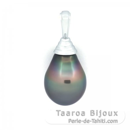 Pendentif en Argent et 1 Perle de Tahiti Semi-Baroque B 11.1 mm