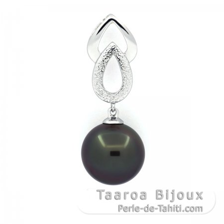 Pendentif en Argent et 1 Perle de Tahiti Ronde C 11.3 mm