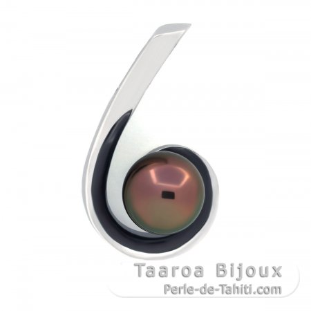 Pendentif en Argent et 1 Perle de Tahiti Semi-Baroque C 9.2 mm