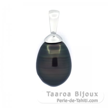 Pendentif en Argent et 1 keishi de Tahiti