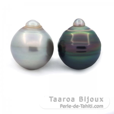 Lot de 2 Perles de Tahiti Cercles C 12.7 mm