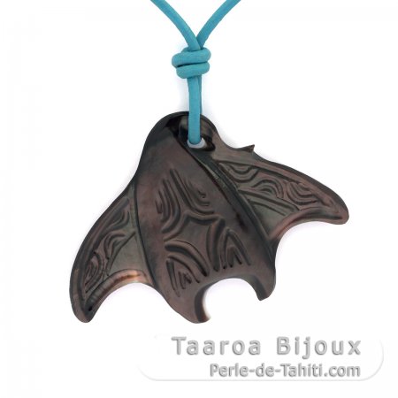 Pendentif Raie Manta en nacre de Tahiti