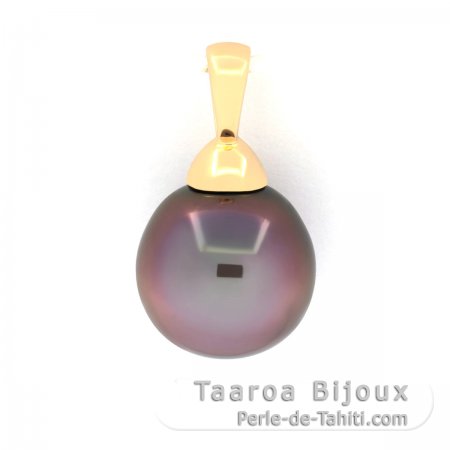 Pendentif en Or 18K et 1 Perle de Tahiti Semi-Baroque B 10.3 mm