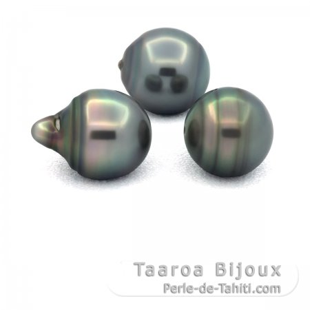 Lot de 3 Perles de Tahiti Cercles C de 11.5  11.6 mm