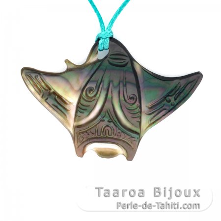 Pendentif Raie Manta en nacre de Tahiti
