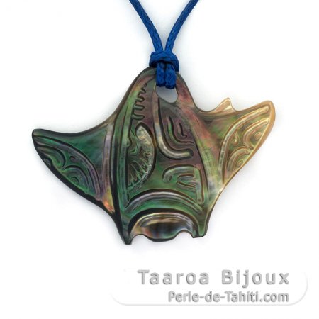Pendentif Raie Manta en nacre de Tahiti