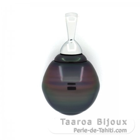 Pendentif en Argent et 1 Perle de Tahiti Cercle B 11.5 mm