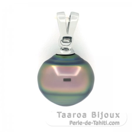 Pingente em Prata e 1 Prola Tahiti Anelada B 12.4 mm