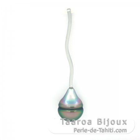 Pendentif en Argent et 1 Perle de Tahiti Cercle B/C 8.9 mm