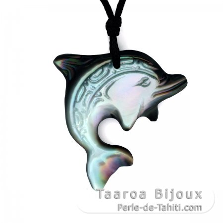 Pendentif Dauphin en nacre de Tahiti