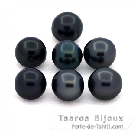 Lot de 7 Perles de Tahiti Semi-Rondes C/D de 7.5  7.9 mm