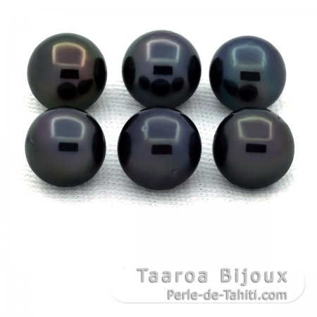Lot de 6 Perles de Tahiti Rondes C/D de 7.5  7.8 mm
