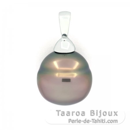 Pendentif en Argent et 1 Perle de Tahiti Cercle B/C 11.3 mm