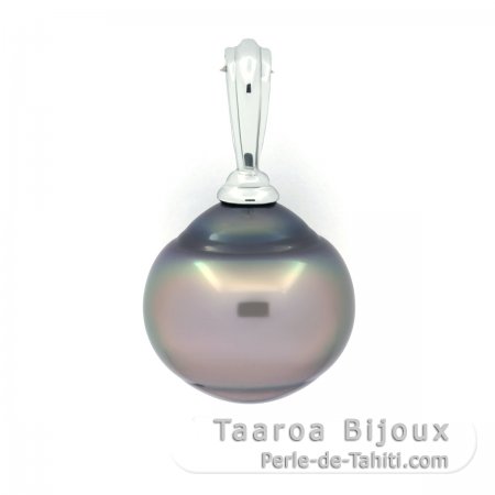 Pendentif en Argent et 1 Perle de Tahiti Cercle B 13.4 mm