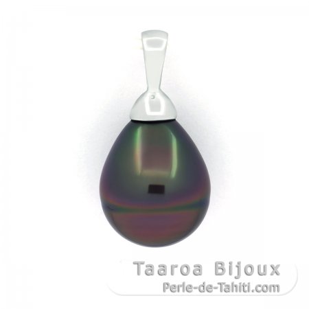 Pendentif en Argent et 1 Perle de Tahiti Semi-Baroque C 10.3 mm