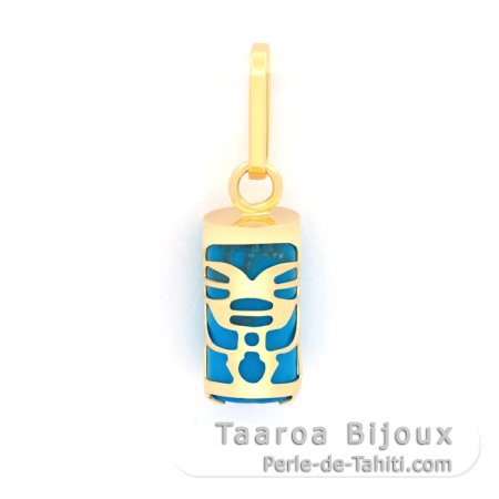 Pendentif en Or 18K et Turquoise - 10 mm - Mana