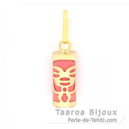 Pendentif en Or 18K et Agate Rose - 10 mm - Mana