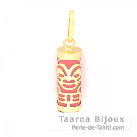 Pendentif en Or 18K et Agate Rose - 12 mm - Sant