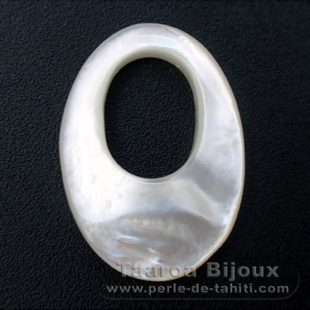 Forme ovale en nacre - 28 x 20 x 4.2 mm