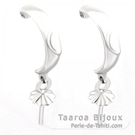 Boucles d\'oreilles pour perles de 8  11 mm - Argent .925
