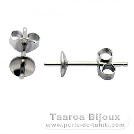 Boucles d\'oreilles pour perles de 8 à 12 mm - Argent .925 Rhodié