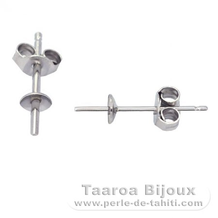 Boucles d\'oreilles pour perles de 6 à 10 mm - Argent .925 Rhodié
