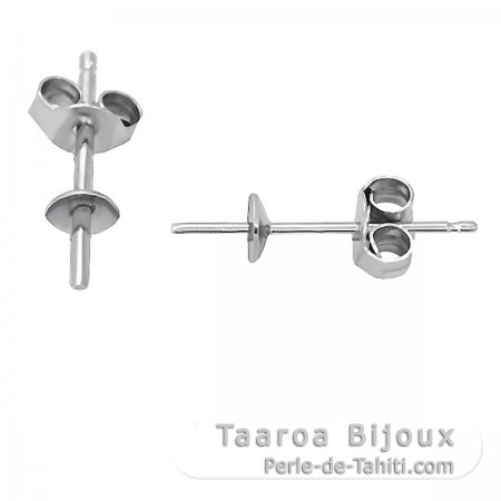 Boucles d\'oreilles pour perles de 6  12 mm - Argent .925 Rhodi