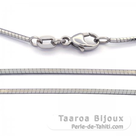 Collier câble en argent rhodié : Longueur - 40 Femme - 6.32 g - Le