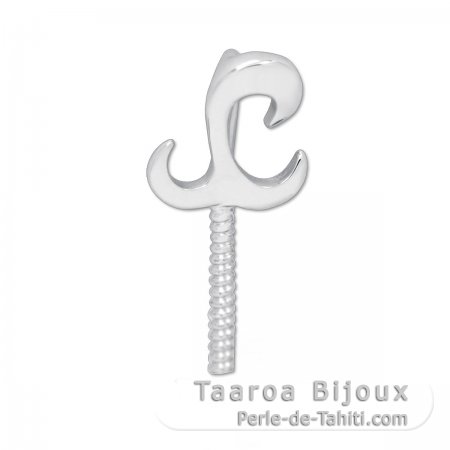 Pendentif en Argent Rhodi pour 1 Perle de 8  12 mm