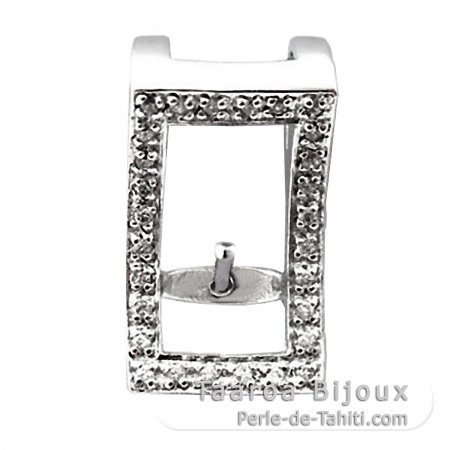 Pendentif en Argent Rhodi pour 1 Perle de 6  8 mm