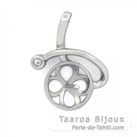 Pendentif en Argent Rhodi pour 1 Perle de 9  13 mm