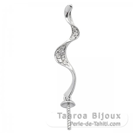 Pendentif en Argent Rhodi pour 1 Perle de 8  11 mm
