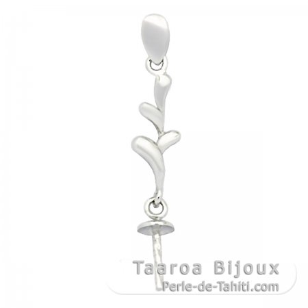 Pendentif en Argent Rhodi pour 1 Perle de 6  11 mm