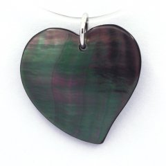 Pendentif en nacre de Tahiti et Argent rhodi .925